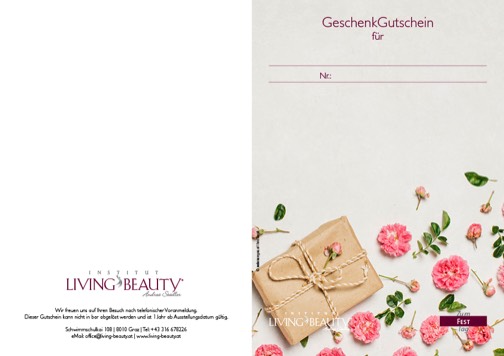 Living Beauty Gutschein-Druckvorlage GiftPack