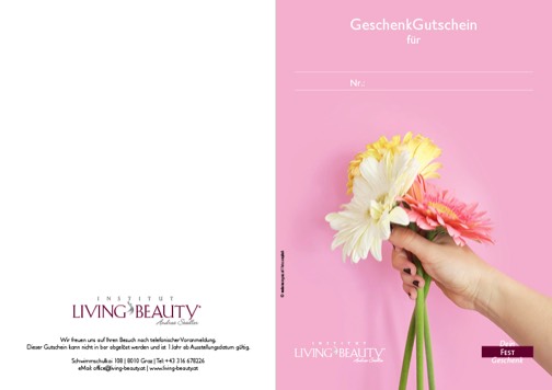 Living Beauty Gutschein-Druckvorlage Flowers