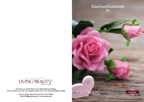 Living Beauty Gutschein-Druckvorlage LoveYou
