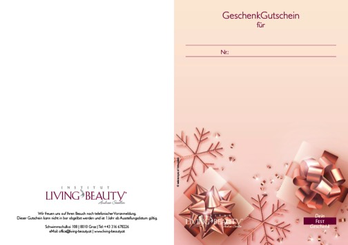 Living Beauty Gutschein-Druckvorlage Christmas